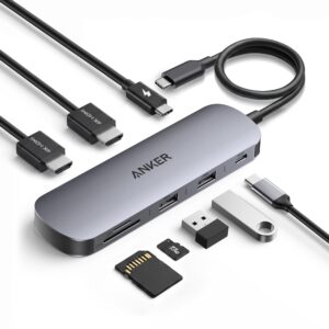 Hub USB-C Anker Nano 8 em 1 com duplo HDMI