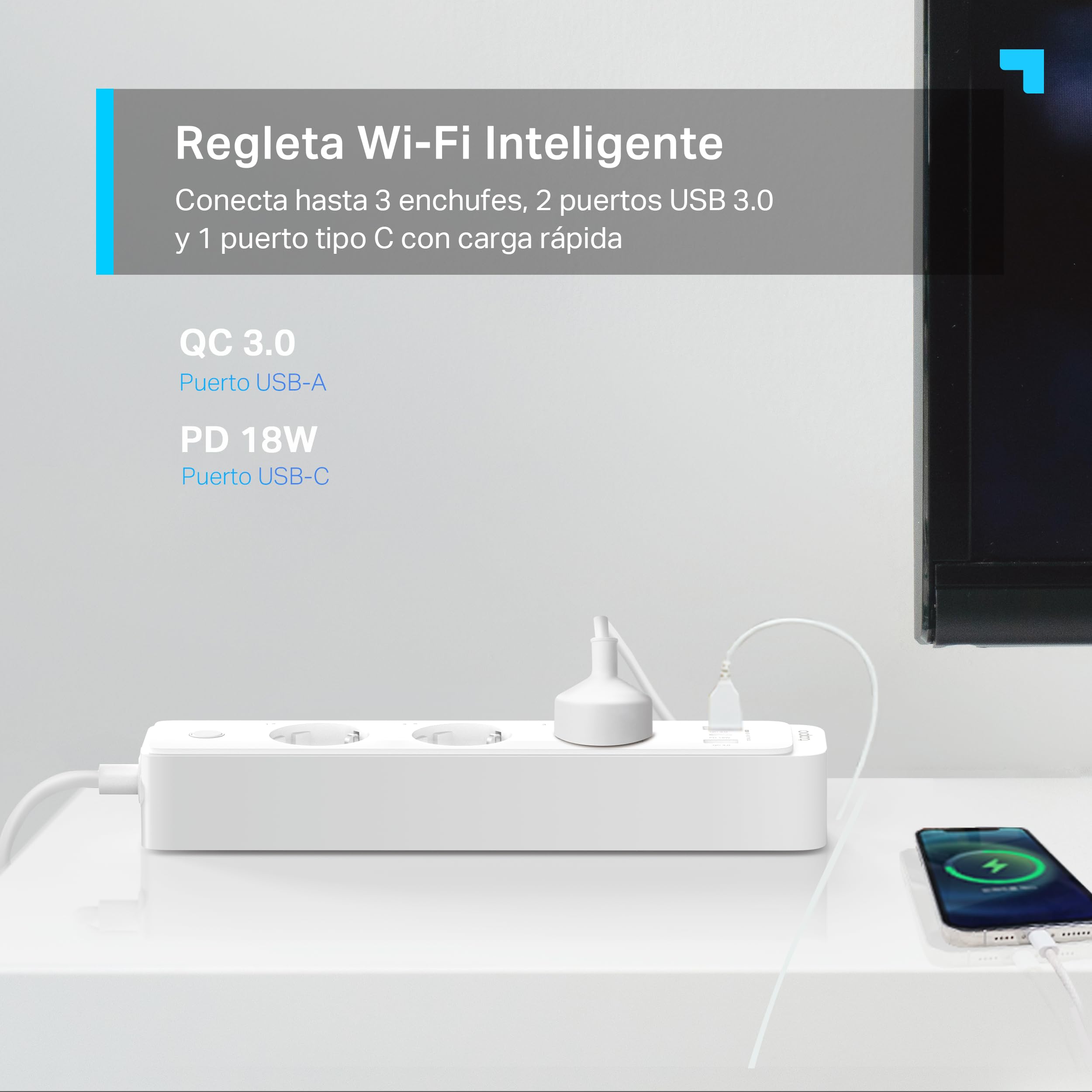 Tapo P300 Régua Inteligente WiFi 3 Tomadas + 3 USB 2